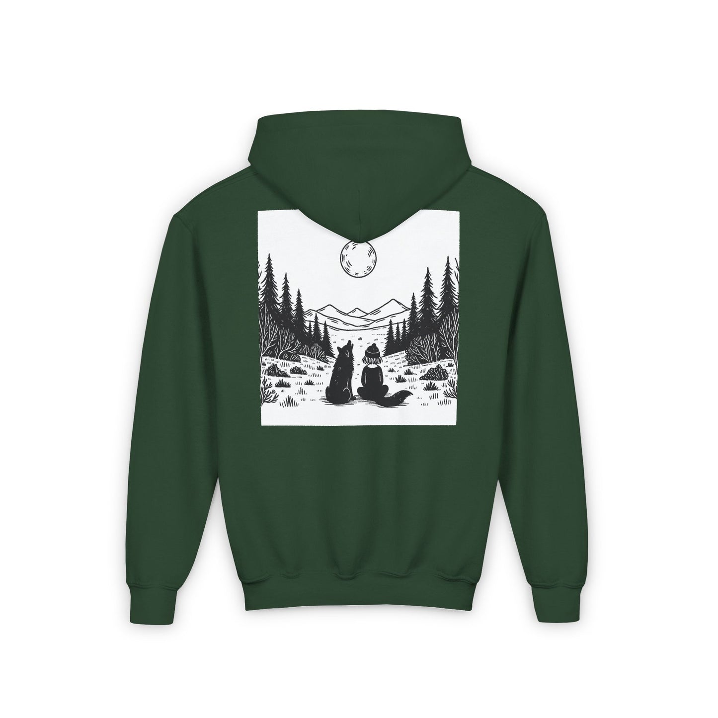 Wild and Free Youth Hoody In Forest Green