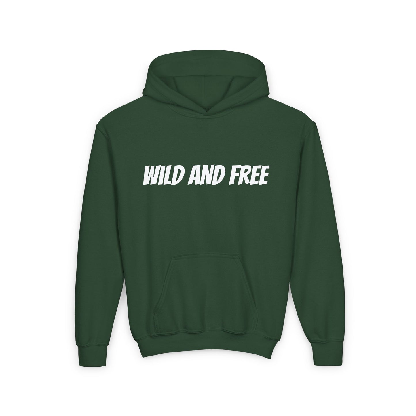 Wild and Free Youth Hoody In Forest Green
